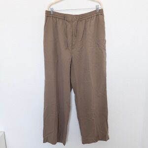 VTG Pacific Paradise Mens Silk Pants Size XL Brown Relaxed Fit Minimalist Resort